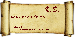 Kempfner Dóra névjegykártya
