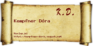 Kempfner Dóra névjegykártya